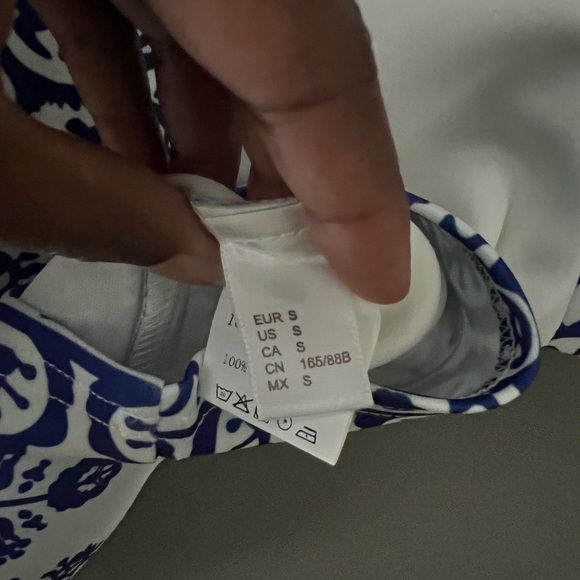 White & Blue Crop Shirt - Picture 5 of 5